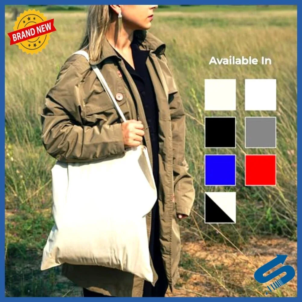 Reusable Cotton Tote Bags Bulk Pack Eco-Friendly Grocery Shopping DIY